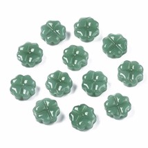 Glass Clover Beads Green St. Patrick&#39;s Day Jewelry Supplies 4 Leaf Shamr... - $3.46 CAD