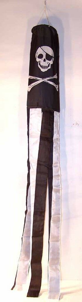 2 NEW SKULL X BONE WINDSOCKS wind sock  wind chimes boat sox new flag pi... - $12.34