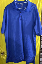 Adidas Climalite Men&#39;s Sz 2XL Blue Lightweight Stretch Short Sleeve Polo... - $10.40