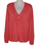 Josephine Chaus Studio Button Down Coral Pink Sweater Size M - $464.90 MXN