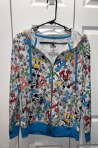 HTF Disney Parks Mickey All Over Print Full Zip Hoodie Jacket Sz M Blue ... - £46.00 GBP