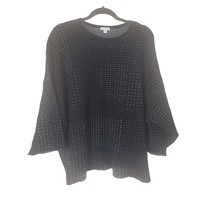 J.Jill Pure Jill Oversized Top XL Womens Short Sleeve Black Grey Pullover Crew - £15.41 GBP