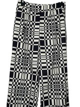 Princess Polly Pants Black Ivory Wide Leg Women&#39;s 4 Checked Unlined - $14.90