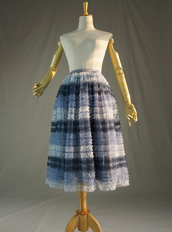 Grey multicolor tulle skirt 1