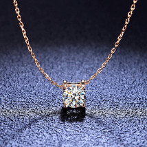 S925 Sterling Silver Necklace with Moissanite Pendant   KJ004 - £38.64 GBP