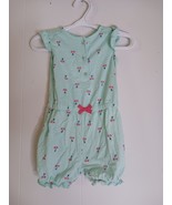 Simplejoys By Carter&#39;s Mint Green Cherry  Romper Infant Girls Size 18M - $131.02 MXN