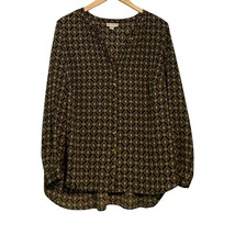 Db established 1962 Blouse Plus Size 2X Button Front Long Sleeves Black ... - $221.44 MXN