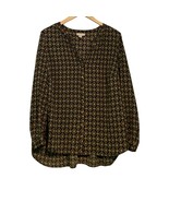 Db established 1962 Blouse Plus Size 2X Button Front Long Sleeves Black ... - $218.29 MXN