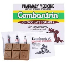 Combantrin 24 Chocolate Pyrantel Squares for Children and Adults Threadworm, Rou - £23.60 GBP