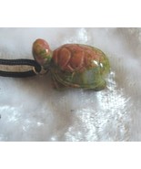 Unakite Turtle Gemstone Fetish Pendant - £3.98 GBP