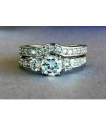Diamond 2CT Round Cut VVS1 Bridal Set Engagement Ring Solid 14K White Go... - $112.45