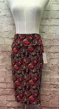 LuLaRoe CASSIE Pencil Skirt Floral Textured Stretch Knit Navy Green - Si... - £17.54 GBP