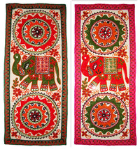 Wall Tapestry wall hanging table runner wall art elephant embroidery bohemian - £17.18 GBP