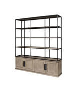 Light Brown Wood And Iron Shelving Unit With 3 Shelves - $3,251.99