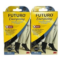 Futuro Energizing Trouser Socks M Black Knee Highs  8-15 mmHg 2 Pack 71022 - $19.47 CAD