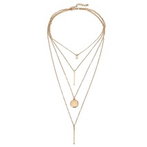 18K Gold-Plated Bar &amp; Star Layered Pendant Necklace - £11.18 GBP
