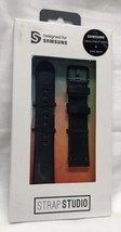 NEW Strap Studio Leather Watch Strap BLACK 20mm for Samsung Galaxy Watch - £9.51 GBP
