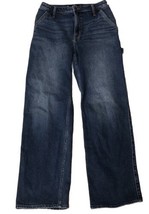 Pour Femme Hollister Ultra Taille Haute Papa Jean Charpentier Droit Leg 5R 27x31 - £18.12 GBP