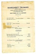 Margaret Truman Concert Program 1940&#39;s Carleton Shaw L M Knowland - £19.45 GBP