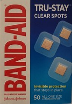 Band-Aid Tru-Stay Clear Spots Adhesive Bandages, One Size 7/8x7/8 Inch, 50/Box - £4.73 GBP