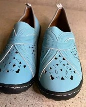 J&#39;Adior Womens Sz 5/6 Shoes Blue Light Sky Blue, Grip Bottoms Slip On Cute NWOT - $21.29