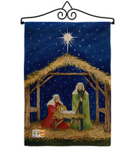 Nativity of Jesus Burlap - Impressions Decorative Metal Wall Hanger Garden Flag  - £27.09 GBP