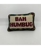 Bah Humbug Needlepoint Christmas Holiday Pillow 9" x 6.5" Green Velvet C... - $222.55 MXN Bah Humbug Needlepoint Christmas Holiday Pillow 9" x 6.5" Green Velvet C... - $222.55 MXN