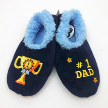 Snoozies Men&#39;s #1 DAD Slippers Large 11/12 Navy Blue Non Skid Soles - £9.65 GBP