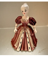 VTG NAPCO LADY BARBARA FIGURINE # A2625  8 3/4&quot;H JAPAN WINE COLOR DRESS - $20.90