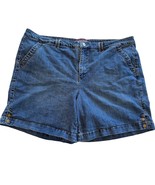 Gloria Vanderbilt Womens Plus Size 24W Blue Denim Shorts With Button Acc... - $11.84