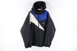 NOS Vintage 90s Reebok Mens XL Big Logo Spell Out Insulated Hooded Jacket Black - £69.95 GBP