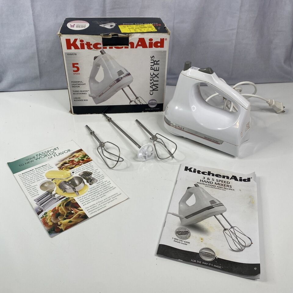 Primary image for KitchenAid Classic Plus 5 Speed Hand Mixer Blender Model KHM5TB-Great Condition!
