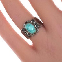 sz7.5 30&#39;s-40&#39;s Navajo silver and turquoise ring - $163.35