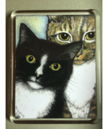 Cat Art Acrylic Large Magnet - Homer and Rudy - $8.00