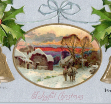 A Joyful Christmas Winter Scene Antique Embossed Postcard 1907 Made In Germany - £11.02 GBP