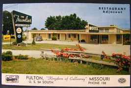 Fulton, Missouri The Travelier Motel US 54 South Posted Postcard 1958 - £2.38 GBP