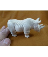 (rhino-w21) little white Rhinoceros Rhino of shed ANTLER figurine Bali d... - €263,12 EUR