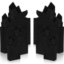 24 Pieces Black Gift Bags Paper Kraft Bags With 24 Pieces Copy Papers 4 ... - $45.99