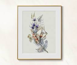 Good news Cross Stitch bouquet pattern pdf - Love letter Fields Flowers chart - $10.59