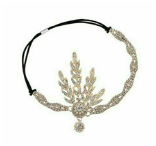 1920s Great Gatsby Inspired Headband Bridal Wedding Tiaras hair Accessory Gold - £15.33 GBP