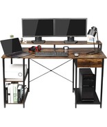 Desk With Drawer, Monitor Stand, And Storage Shelves Outfine Desk Comput... - £92.04 GBP