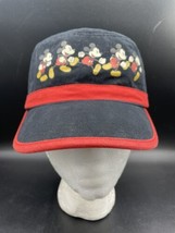 Disney Parks Hat Mickey Mouse Cadet Cap Military Style Black Red Youth - £7.07 GBP