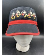 Disney Parks Hat Mickey Mouse Cadet Cap Military Style Black Red Youth - £7.24 GBP