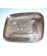 Lovely Large Silvertone Metal Tray Featuring a Woman w/Basket of Fruit o... - $25.00