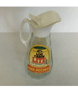  Vintage log cabin lite glass pitcher pancake syrup server movie photo p... - $19.75