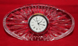 Waterford Crystal Oval Shaped Mantel Small Desk Clock Ireland 12cm 4 3/4... - $36.17