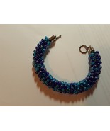 Diva Blue Black 9 inch kumihimo bracelet with toggle handmade(item 134) - $47.91 CAD