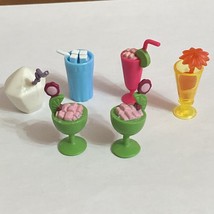 Fashion Doll playset Drinks Lot Of 6 Tropical Beach Drinks Diorama - $10.26