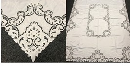 12 Napkin White Embroidered Embroidery Cutwork Tablecloth 72x126&quot; Weddin... - $172.99