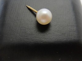 14K Gold Pearl Pin Neck Tie Tack Lapel Vintage - £79.32 GBP